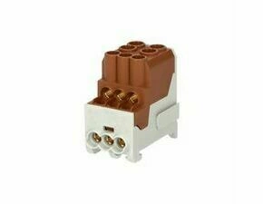 EL 1003200 Blok pro rozdělení fází UVB 100 L B, 1pól., 101A, 1000V, hnědý, na DIN (bal.3)