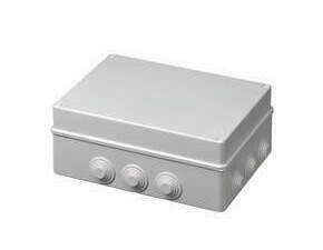MALPRO S-BOX 606MA Krabice S-BOX 606, 300 x 220 x 120 mm, 12 průchodek, IP55 šedá, plastové šrouby,