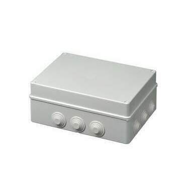 MALPRO S-BOX 606MA Krabice S-BOX 606, 300 x 220 x 120 mm, 12 průchodek, IP55 šedá, plastové šrouby,