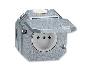Zásuvka technická venkovní ABB Variant 5515N-C05751, šedá, Al, vzor C, IP55