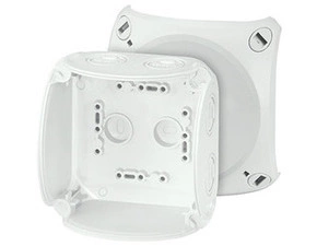 HEN KF 0400 G Krabicová rozvodka pro nechráněné venkovní instalace, šedá, s předlisy, bez svorek, IP