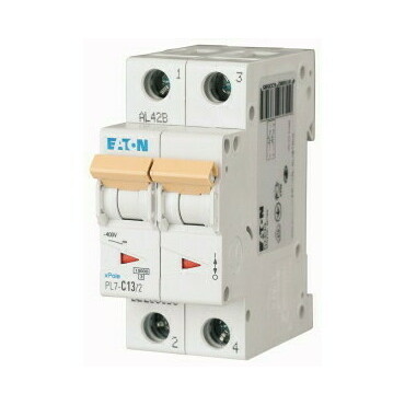 Jistič dvoupolový EATON 263380 PL7-D13/2 PL7, char D, 2-pólový, Icn=10kA, In=13A