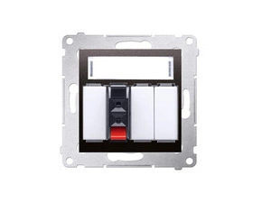 Zásuvka reproduktorová SIMON DGL31.01/48, 1 násobná s popisným polem, antracitová metalizovaná