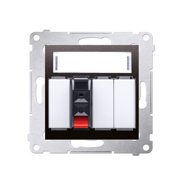 Zásuvka reproduktorová SIMON DGL31.01/48, 1 násobná s popisným polem, antracitová metalizovaná