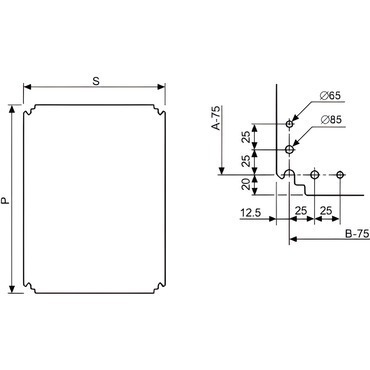 SCHN NSYMPP75 Plastový montážní panel 700x500