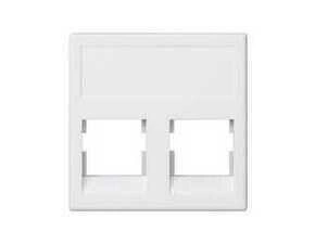 Kryt datové zásuvky SIMON KB085/9, K45, na 2 zásuvky NEXANS®, plochý, bez clonek, 45 x 45 mm,