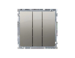 Ovladač zap. SIMON BASIC BMP31L.01/29, 3nás., LED podsv., ř. 1So+1So+1So, 10A/250V~, bezšr., satén