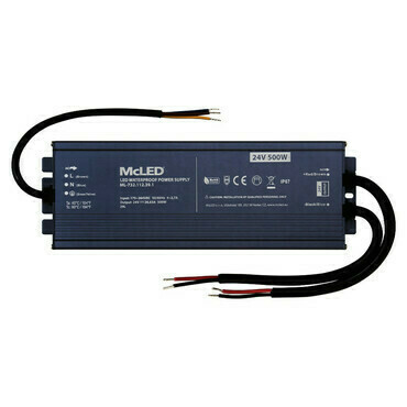 LED driver napěťový MC LED 500W, DC 24V/20,83A, IP67, hliníkové provedení