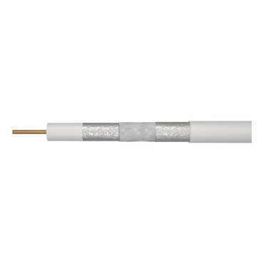 Kabel koaxiální EMOS CB115, PVC, průměr vodiče 1,02mm, průměr pláště, 6,8mm, vnitřní, bílý, 100m