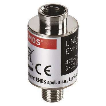 Zesilovač anténní EMOS J5710, DVB-T2, stíněný, linkový, F konektor, 30 dB