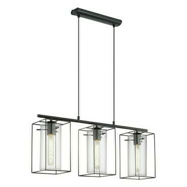 Svítidlo závěsné EGLO HL 3 SCHWARZ SW-TRANSPARENT LONCINO