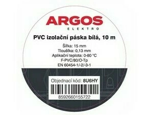 ARGOS PVC izolační páska bílá, 10 m