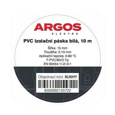 ARGOS PVC izolační páska bílá, 10 m