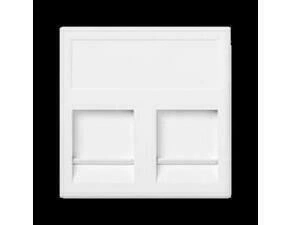 Kryt dat. zás. SIMON KB68/9, K45, na 2 zás. plochý, se cl., 45x45mm, bílá