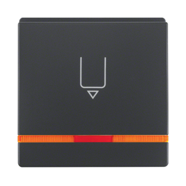 HAG 16406086 Centrální díl, kryt s potiskem "Hotelová karta" s oranžovou čočkou a potiskem, Berker Q