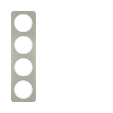 HAG 10142114 Rámeček 4-násobný, Berker R.1, ušlecht. ocel/bílá