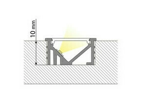 Profil vestavný MC LED VK černý 21x11mm, včetně mléčného difuzoru, 2m