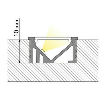 Profil vestavný MC LED VK černý 21x11mm, včetně mléčného difuzoru, 2m