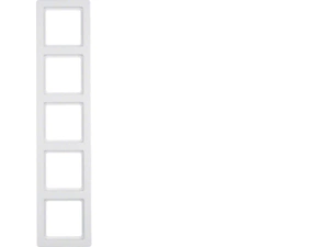 HAG 10156089 Rámeček 5-násobný, Berker Q.1, bílá, sametová