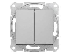 SDN0600160 Sedna - Přepínač dvojitý střídavý, řazení 6+6 (5b), Aluminium