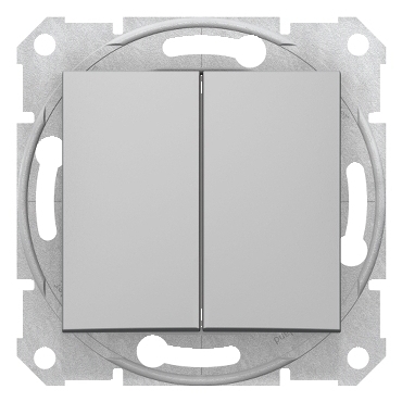 SDN0600160 Sedna - Přepínač dvojitý střídavý, řazení 6+6 (5b), Aluminium