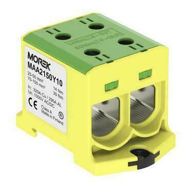 MOREK MAA2150Y10 Univerzální řadová svorka OTL 150-2xAl/Cu 25-150mm2 1000V zel/žlutá