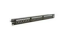 Patch panel WIREX WPP-6-S-24-1-BL, 19", CAT6, STP, 24x RJ45, 1U, vyvazovací lišta, černý