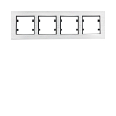HAG WL9242 Rámeček 4-násobný vodorovný, lumina passion, Alu stříbrná
