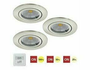 Svítidlo zapuštěné EGLO SET 3XEINBAUSP.GU10 3000K NICKEL-M.STEP