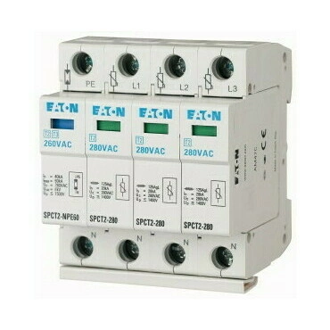 EATON 167620 SPCT2-280-3+NPE Svodič přepětí třídy T2 (II, C), modulový, TN-S,TT; 3+Npól, Un=280V