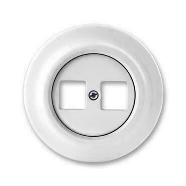Zásuvka komunikační ABB Decento 5014K-C01018, bílá-porcelán, dvojnásobná