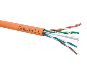 Kabel datový SOLARIX SXKD-6-UTP-LSOHFR-B2ca, CAT6, UTP, LSOHFR, B2ca s1 d1 a1, 500m, oranžový