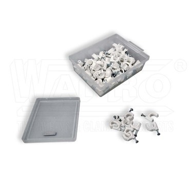 wpr9768 MXU1-11-B80 kabelová příchytka MATRIX U1 s tvrzeným hřebíkem, O 11,0 mm, MINI-BOX 80 ks, bíl