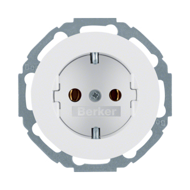 HAG 47272089 Zásuvka, SCHUKO, 16 A, 250 V ~, natočení o 45° vlevo, bezšroub. svorky, Berker R.1/R.3,