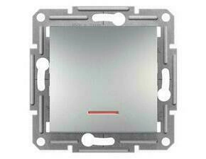 SCHN EPH1600161 Asfora - Tlačítko s orientační kontrolkou 1/0So bezšroubové, alu