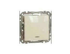 SCHN SDD112107L Sedna D/E - Přepínač křížový řazení 7So orientační kontrolka, Béžová