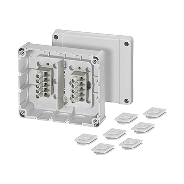 HEN DP 9222 Krabcová rozvodka pro chráněné instalace IP 54, 2x 5-ti pól svorkovnice do 4mm2, použití