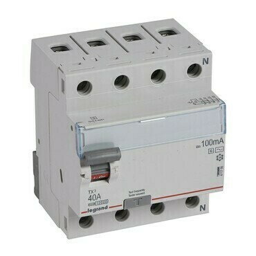 Chránič čtyřpolový LEGRAND 411756 TX3 CHRÁN. 4P 40A 100MA AC-G