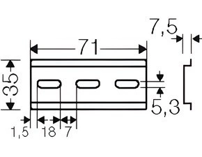 HEN DK TS 01 nosná lišta DK 02...., DK 04...., KF 02...., KF 04...., EB 02.., EB 04..