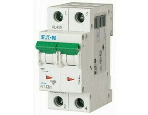 Jistič dvoupolový EATON 263368 PL7-D6/2 PL7, char D, 2-pólový, Icn=10kA, In=6A