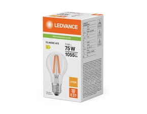 LED žárovka LEDVANCE LED CLA75 7.5W 827 FILCL E27 P, čiřá