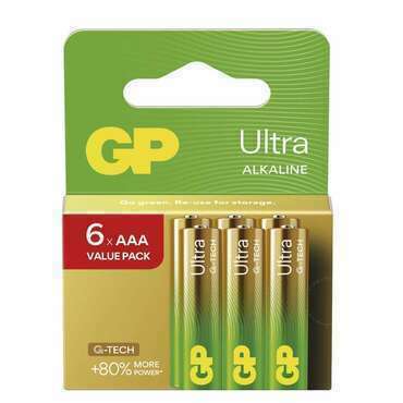Baterie alkalická GP ULTRA B0211V AAA (LR03) 6ks val.pack