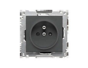 Zásuvka SIMON 55 TGZ1CZ.01/116, 1 nás., cl., 16A/250V~, bezšr. sv., grafit mat