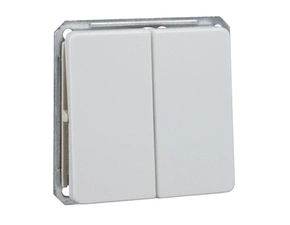 SCHN 201664 ELSO - dvojitý střídavý přepínač 16A s klapkou řazení 6+6, čistě bílá