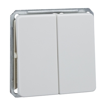 SCHN 201664 ELSO - dvojitý střídavý přepínač 16A s klapkou řazení 6+6, čistě bílá