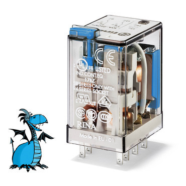 FINDER 55.32.9.024.5040 Relé prům.min., DIN, 2P/10A, 24V DC, MA_MI, Au RP 0,04kč/ks