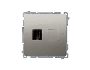 Zásuvka HDMI SIMON BMGHDMI.01/29, 1 násobná (přístroj s krytem), saténová