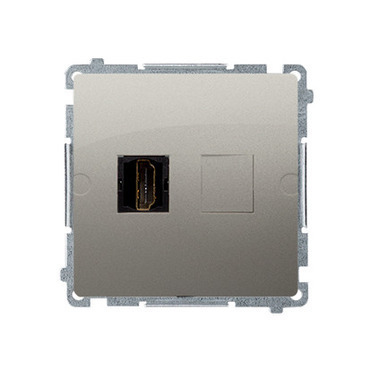 Zásuvka HDMI SIMON BMGHDMI.01/29, 1 násobná (přístroj s krytem), saténová