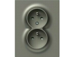 TEM ZÁSUVKA FRANCOUZSKÁ DVOJITÁ 2P+E 16A 250V~ TI F titan