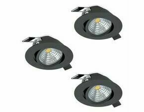 Zápustné svítidlo SALICETO černá O88 mm 3x6W EGLO